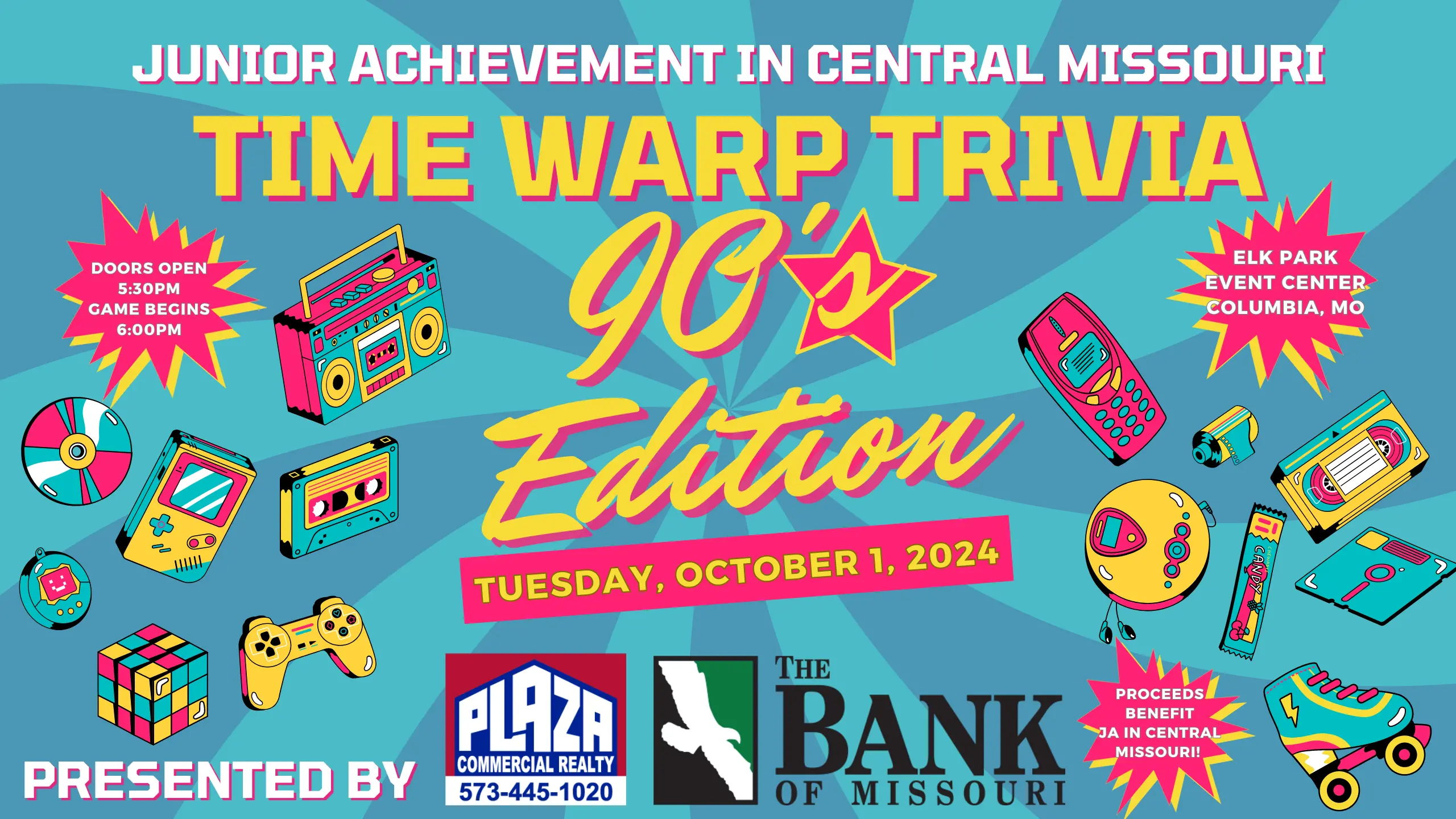 Junior Achievement in Central Missouri Time Warp Trivia 90's Edition Tuesday October 1, 2024